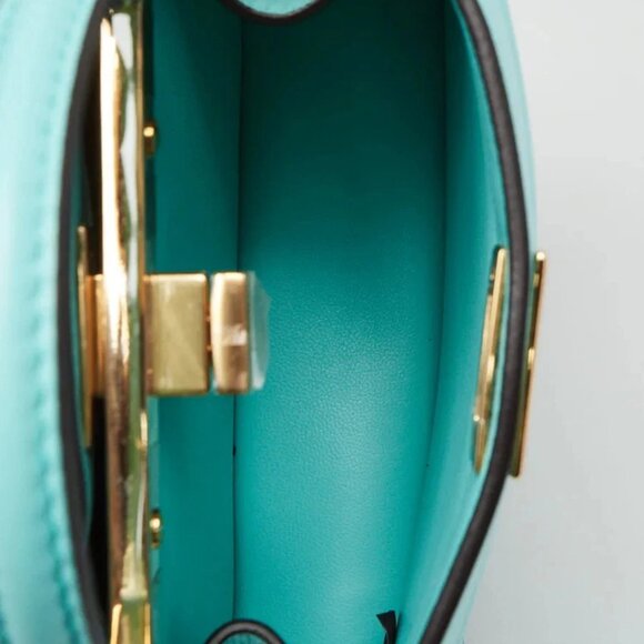 Fendi Teal Leather Petite Peekaboo Iseeu Satchel Bag 8BN335 - Picture 6 of 12